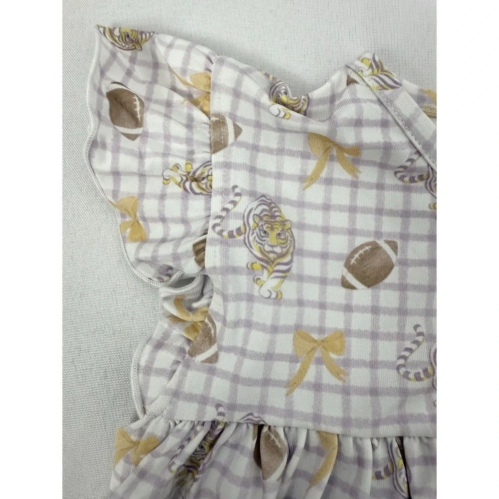 NWT Seaux Smocked LSU Tiger Football Bloomer Set‎ Toddler Girls Size 4T